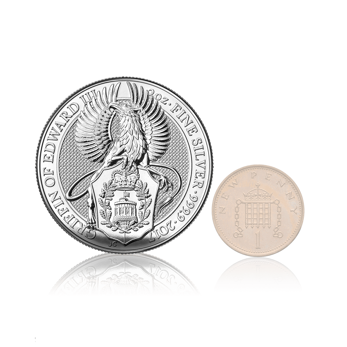 2 Ounce Silver Queen's Beast Griffin Of Edward (2017) 5